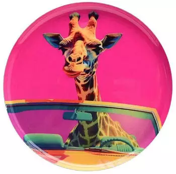 Gift Company Rundes Dekotablett XS Giraffe Pink Love Trays pink