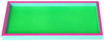 Gift Company Neo Tablett rechteckig neon gr&uuml;n/neon pink/t&uuml;rkis 30cm