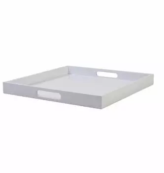 Gift Company Dekoratives Serviertablett Spa Weiß Quadratisch 40,4 cm weiß