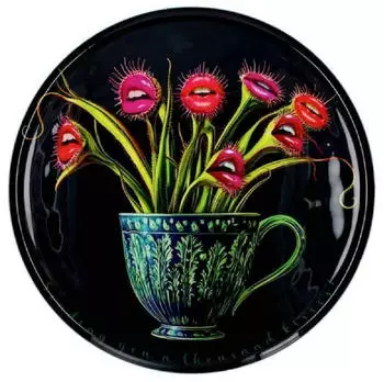 Gift Company Rundes Dekotablett Fleischfressende Pflanze Design mehrfarbig