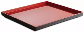 APS Asia Plus GN 1/1 Tablett Melamin 53x32,5cm schwarz matt/rot gl&auml;nzend (15455)