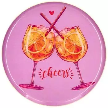 Gift Company Rundes Dekotablett Cheers Rosa XS Love Trays rosa