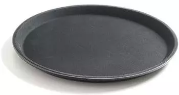 Hendi Serviertablett Rund Fiberglas Antirutsch &oslash;460mm Schwarz (508794)
