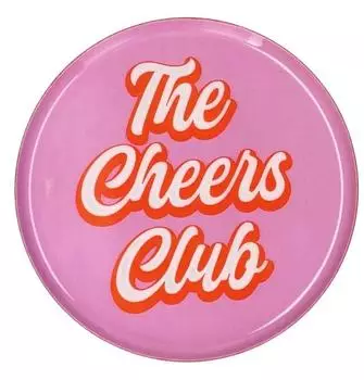 Gift Company Rundes Dekotablett XS Rosa Cheers Club Melamin - rosa