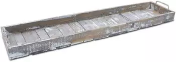 Spetebo Deko Tablett Holz Used Look mit Metallgriffen, 90x20cm (249169)