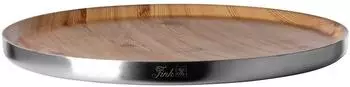 Fink Timber Dekotablett Edelstahl, braun/silber, &Oslash;32cm (32725300-0)
