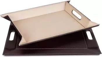 freeform DUO Wendetablett 2-farbig Kunstleder 45x35cm, braun/creme