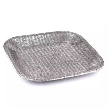 Marrakesch Orient & Mediterran Interior Jamira Serviertablett Aluminium silber 34cm (in-tr-6055-34-si)