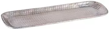 Marrakesch Orient & Mediterran Interior Hedye Kerzentablett Aluminium silber 45cm (in-tr-6050-45-si)