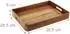 Relaxdays Serviertablett Akazienholz & MDF, 38,5x28,5cm, mit Griffen, hoher Rand (10051587)