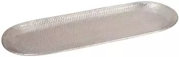 Marrakesch Orient & Mediterran Interior Ilnur Kerzentablett oval, silber, 45cm (in-tr-6053-45-si)