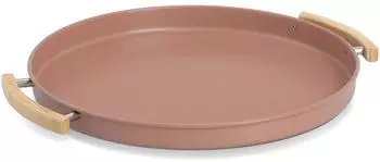 Zeller Serviertablett Metall/Gummibaumholz, mocca (19398)