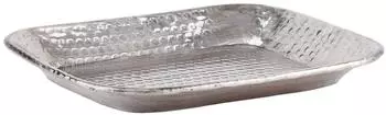 Marrakesch Orient & Mediterran Interior Lesha Kerzentablett, eckig, silber, 21cm (in-tr-6032-21-si)