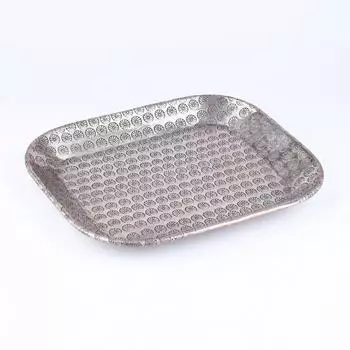 Marrakesch Orient & Mediterran Interior Jamira Serviertablett orientalisch, silber, 29cm (in-tr-6055-29-si)