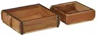 vidaXL Tablett 2 pcs Braun 29 x 31 x 10 cm Massives upgecyceltes Holz