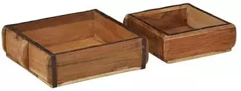 vidaXL Tablett-Set 2-teilig, recyceltes Massivholz, 29x31x10cm (4019614)