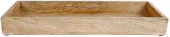 Spetebo Kerzen-Tablett eckig, Mangoholz, 39x14cm (3470)