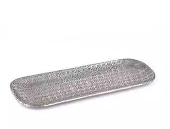 Marrakesch Orient & Mediterran Interior Jabar Tablett Aluminium, silber, 30cm (in-tr-6054-30-si)