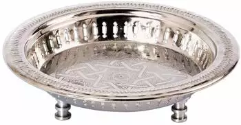 Marrakesch Orient & Mediterran Interior Juman Tablett rund, silber, 27cm (di-2704-27-3-si)