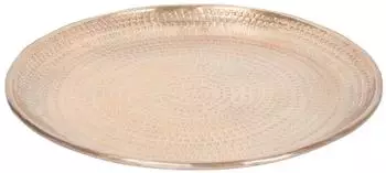 Marrakesch Orient & Mediterran Interior Imera Serviertablett vintage, Metall, gold, 30cm (in-tr-6052-30-go)