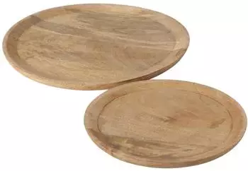 Boltze Maino Serviertablett Mangoholz 2er-Set, 26-35cm (1007975)