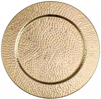 Marrakesch Orient & Mediterran Interior Nizza Serviertablett rund, Aluminium, gold, 50cm (di-0050-go)