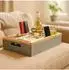 Relaxdays Couchbar Sofatablett mit Snackschalen, Bambus
