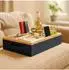 Relaxdays Couchbar Bambus, 2 Edelstahlschalen, 3 Dipschalen, Getränkehalter (10049883_46)