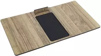 Maximex Multifunktions-Sofa-Tablett mit Smartphone-Halter, MDF, walnuss/schwarz (9947700500)