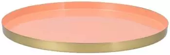Marrakesch Orient & Mediterran Interior Serviertablett Marrakech Modern Metall pfirsich 40cm (evgh-mee-100924)