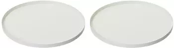 Kaemingk Dekoratives Tablett rund, Metall matt, wei&szlig;, 2er Set (386509)