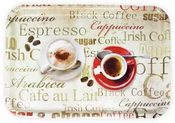 Lashuma Melamin-Serviertablett rechteckig Espresso-Motiv, 45x31cm (localization_B07H997CX7)