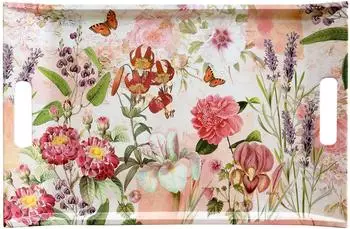 Lashuma Tablett Wildblumen, Melamin, rechteckig 47x31cm