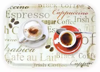Lashuma Melamin Serviertablett rechteckig, Espresso-Design, 38x26cm