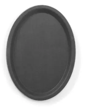 Hendi Serviertablett oval, rutschfest, 160x230mm, schwarz (508718)