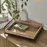 Loberon Tablett Troyes, Mangoholz, braun/schwarz (20788-2-1)