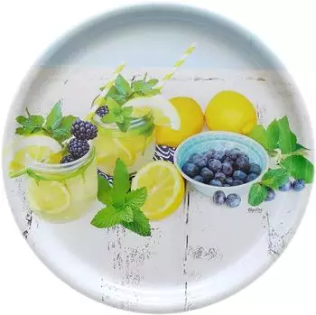 Lashuma Rundes Melamin-Serviertablett Limette, Ø 40cm