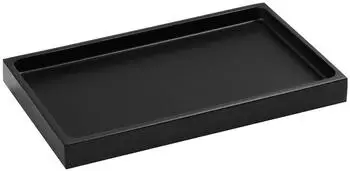 Gerster Badezimmertablett Harz, rechteckig, schwarz, 25,5x15,5cm