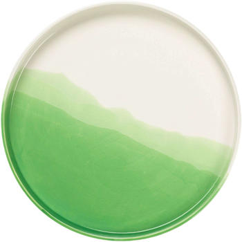 Vitra Herringbone Tablett grün/glasiert/H 2,2cm / Ø 35cm
