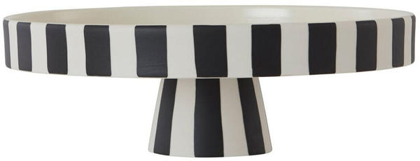 OYOY Toppu Tray Keramik gestreift 27x9 cm schwarz weiß
