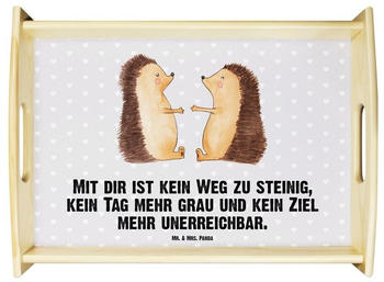 Mr. & Mrs. Panda Igel Liebe Grau Pastell Partner, Veret, Liebesbeweis, Verliebt, Verlobung lasiert (1-tlg)