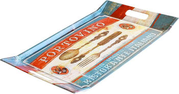 Lashuma Tablett Portovino Melamin, (1-tlg), Buntes Kunststofftablett mit Griffen 47x31 cm