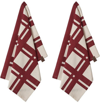 Humdakin Red Check Geschirrtuch 2er-Pack Off-White/Red