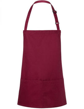 Karlowsky Fashion KY123 Kurze Latzschürze Basic mit Schnalle und Tasche Bordeaux (ca. Pantone 209C) 75 x 60 cm