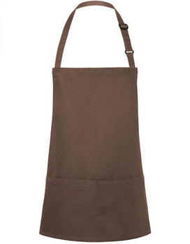 Karlowsky Fashion KY123 Kurze Latzschürze Basic mit Schnalle und Tasche Light Brown (ca. Pantone 2322C) 75 x 60 cm