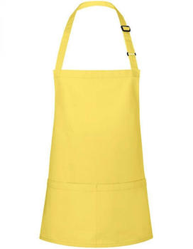 Karlowsky Fashion KY123 Kurze Latzschürze Basic mit Schnalle und Tasche Sun Yellow (ca. Pantone 127C) 75 x 60 cm