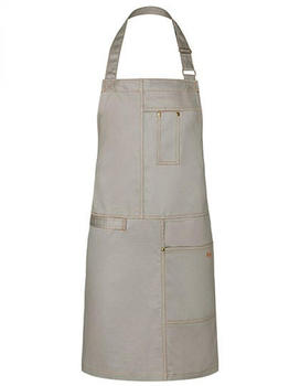 Karlowsky Fashion KY113 Latzschürze Urban Casual-Stil Stone Grey (ca. Pantone 2332 C) 68 x 80 cm