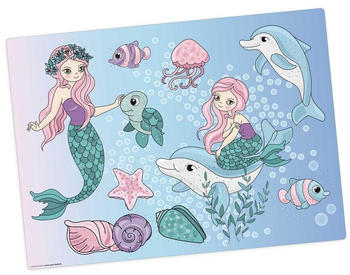 Tischsetmacher Tischset I Platzset abwaschbar - Für Kinder - Meerjungfrauen im Meer, (aus erstklassigem Vinyl (Kunststoff - BPA frei), 1-St., 44 x 32 cm - rutschfeste Tischdekoration)