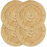 vidaXL Tischsets 4 Stk. Natur 38 cm Rund Jute