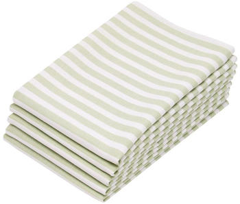 ZOLLNER 5er Set Geschirrtücher gestreift aus 100% Baumwolle, 50x70 cm, lindgrün weiß